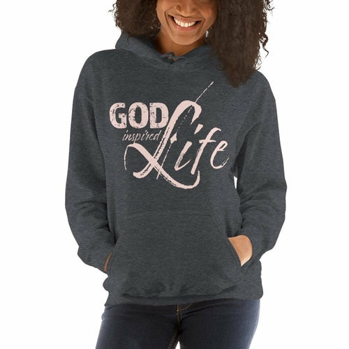 Womens god inspired life Hoodie - Pullover Sweatshirt - God Inspired Life / Pink