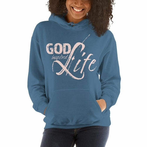 Womens god inspired life Hoodie - Pullover Sweatshirt - God Inspired Life / Pink