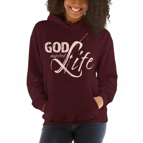 Womens god inspired life Hoodie - Pullover Sweatshirt - God Inspired Life / Pink