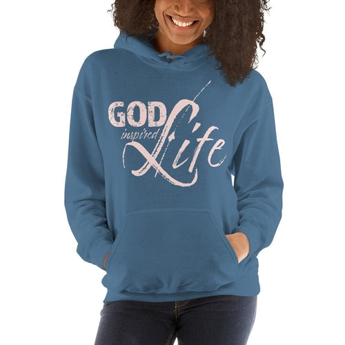 Womens god inspired life Hoodie - Pullover Sweatshirt - God Inspired Life / Pink