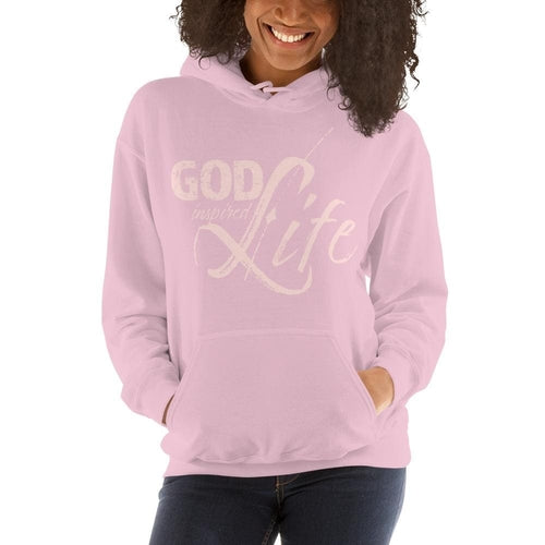 Womens god inspired life Hoodie - Pullover Sweatshirt - God Inspired Life / Pink