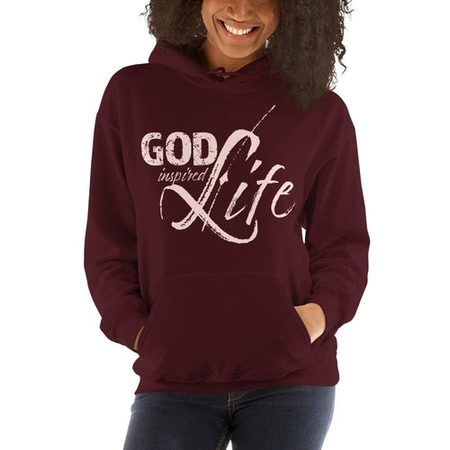 Womens god inspired life Hoodie - Pullover Sweatshirt - God Inspired Life / Pink