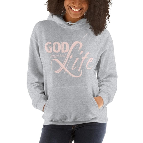 Womens god inspired life Hoodie - Pullover Sweatshirt - God Inspired Life / Pink